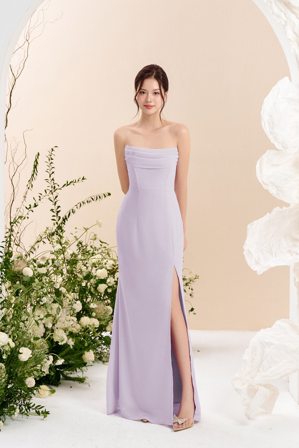 Iris 4-Way Mermaid Slip Padded Maxi Dress in Dreamy Lavender