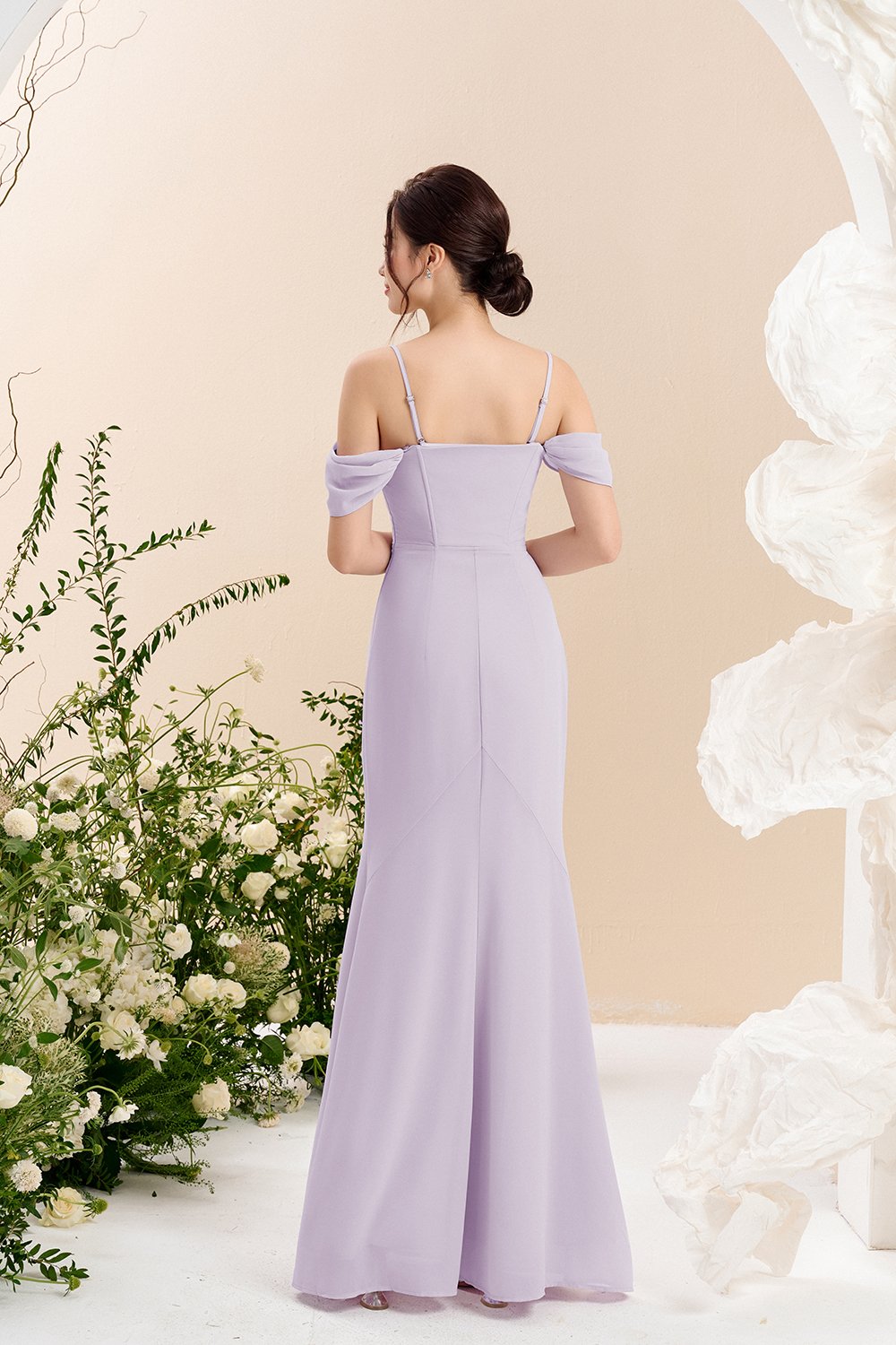 Iris 4-Way Mermaid Slip Padded Maxi Dress in Dreamy Lavender
