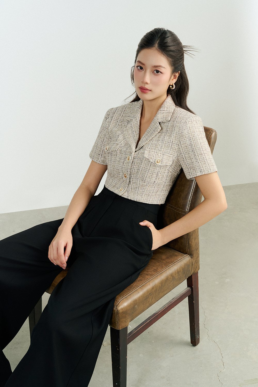 Zaya Palazzo Pant in Classic Black