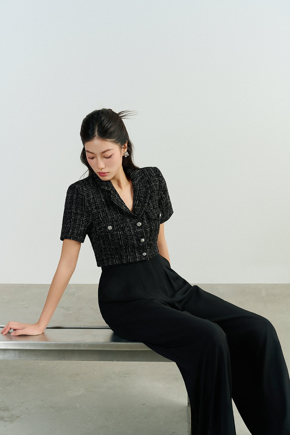 Zaya Palazzo Pant in Classic Black