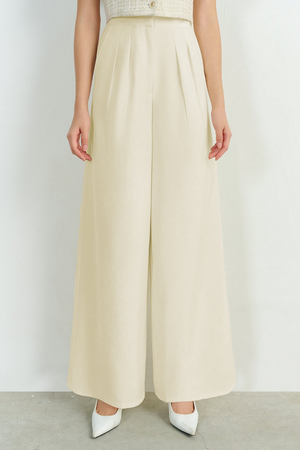 Zaya Palazzo Pant in Ivory