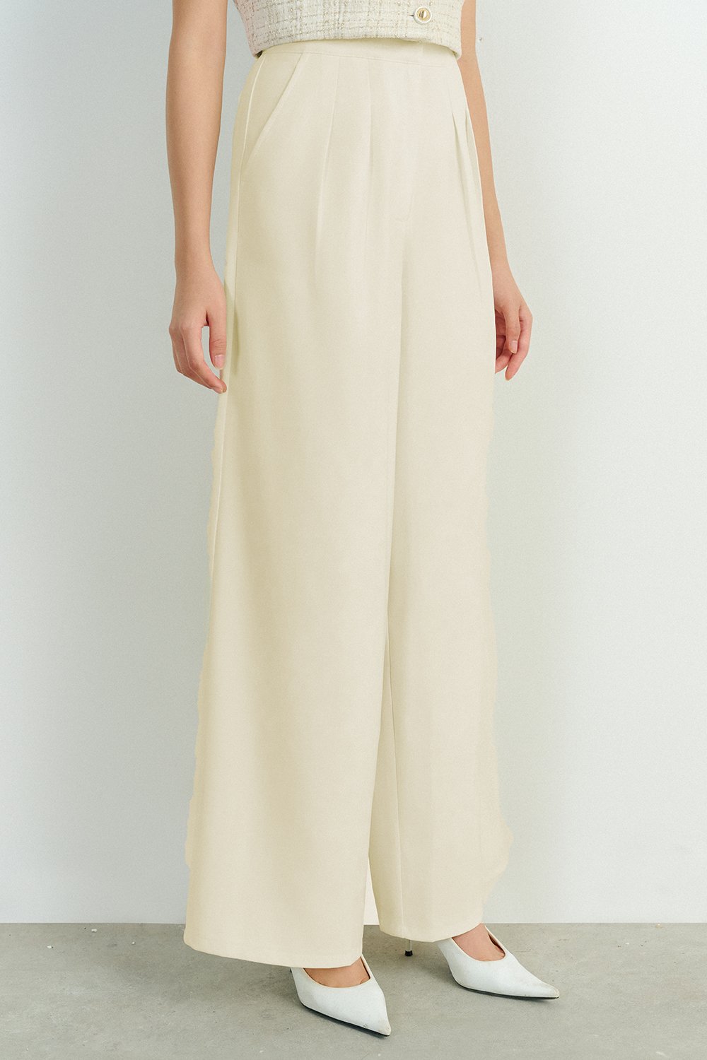 Zaya Palazzo Pant in Ivory