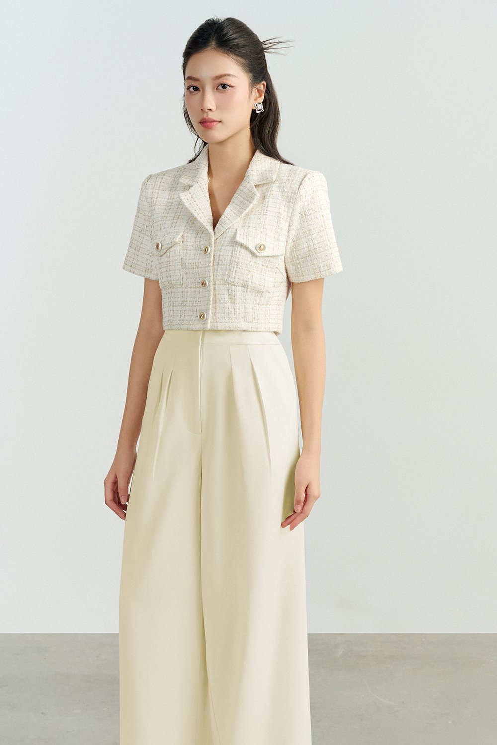 Zaya Palazzo Pant in Ivory