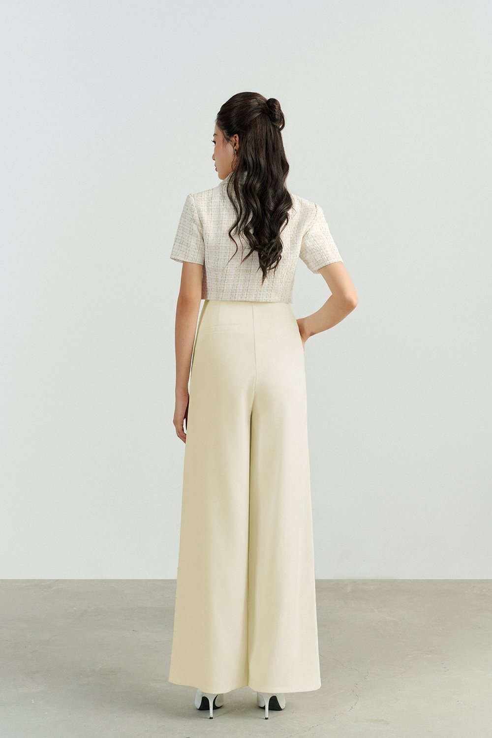 Zaya Palazzo Pant in Ivory