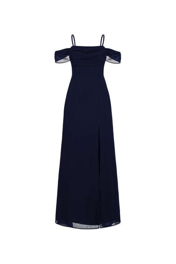 Iris 4-Way Mermaid Slip Padded Maxi Dress in Starry Night (Navy Blue)