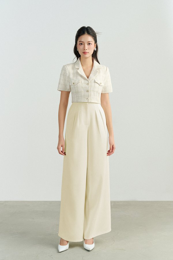 Zaya Palazzo Pant in Ivory