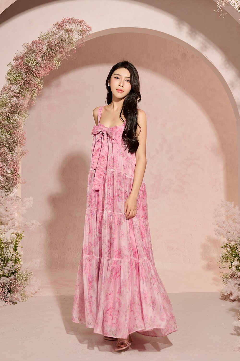 Am&eacute;lie 3-Way Maxi Dress in Blushing Garden