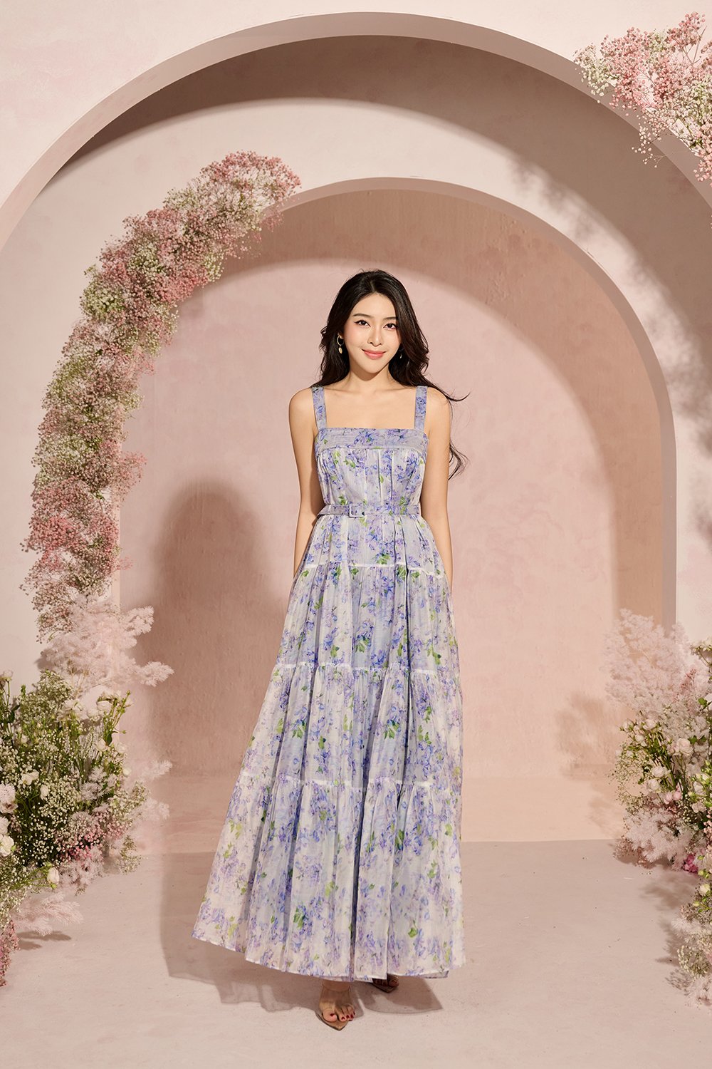 Am&eacute;lie 3-Way Maxi Dress in Serene Garden