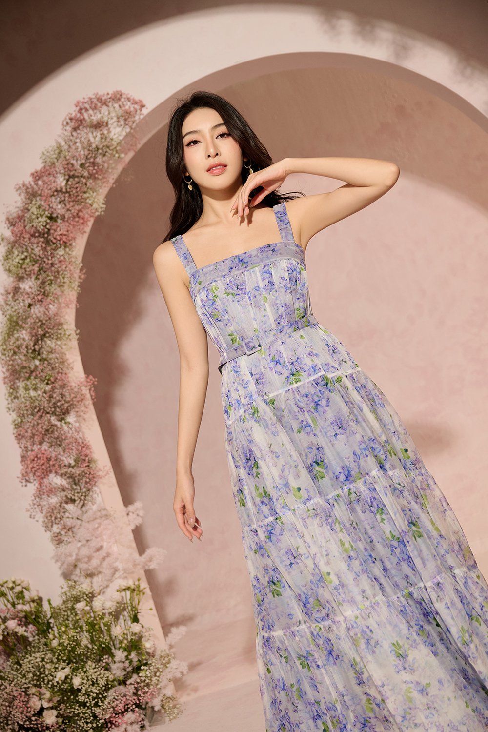 Am&eacute;lie 3-Way Maxi Dress in Serene Garden