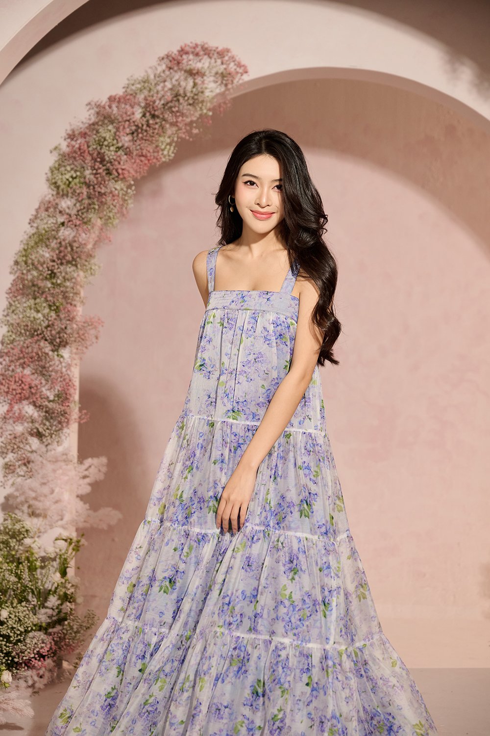 Am&eacute;lie 3-Way Maxi Dress in Serene Garden