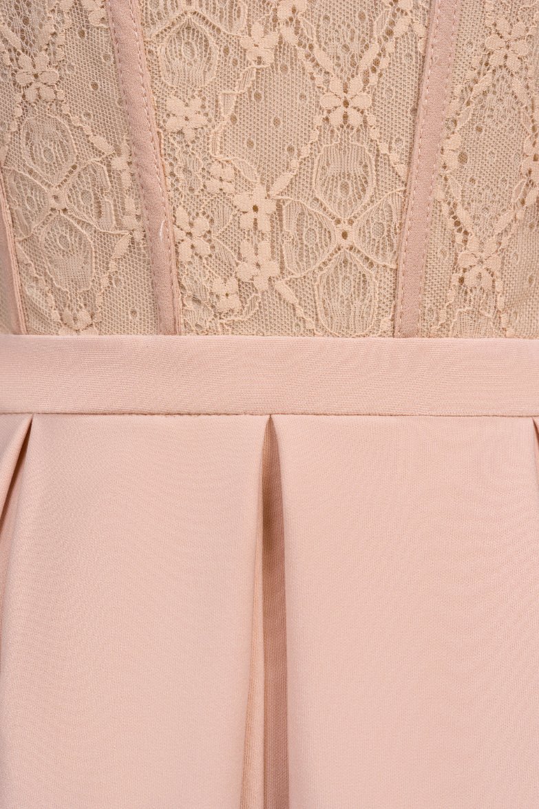 Astrid Lace Bodice Jumpsuit in Nude Blush