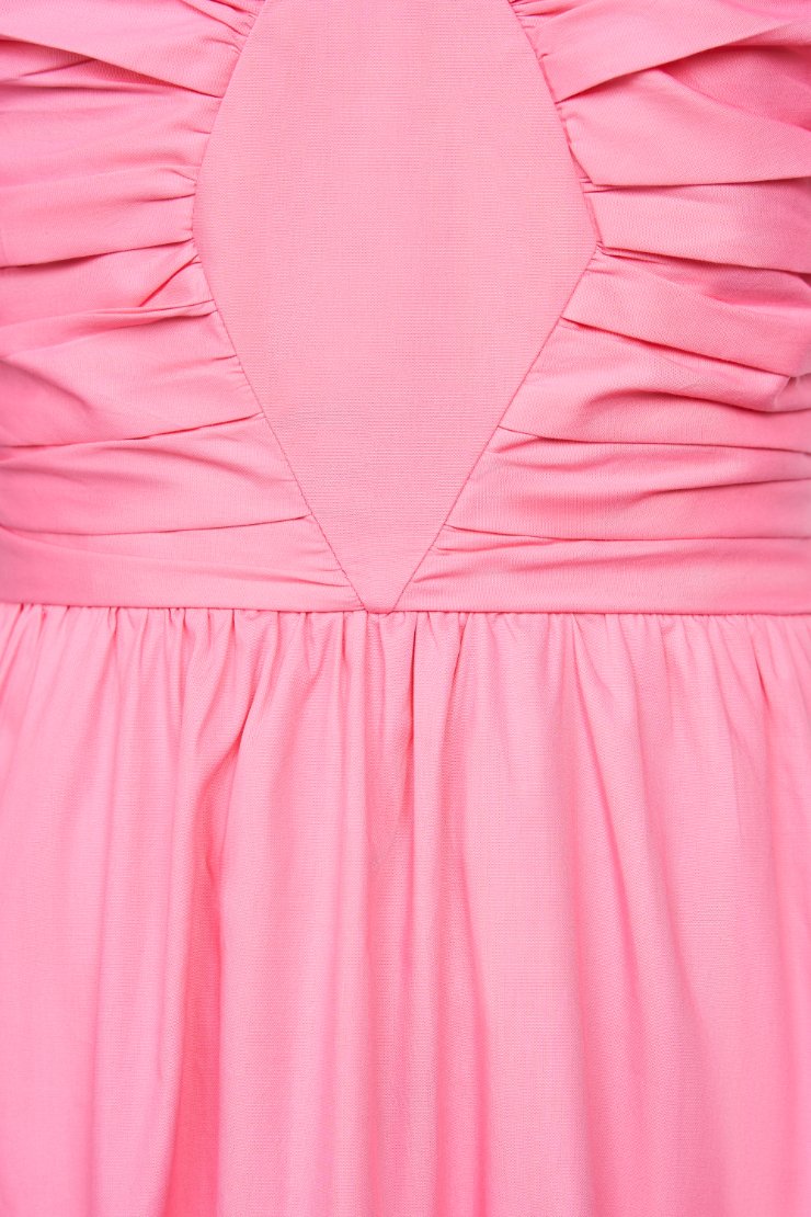 Ceres Diamond Pleated Maxi Dress in Taffy Pink