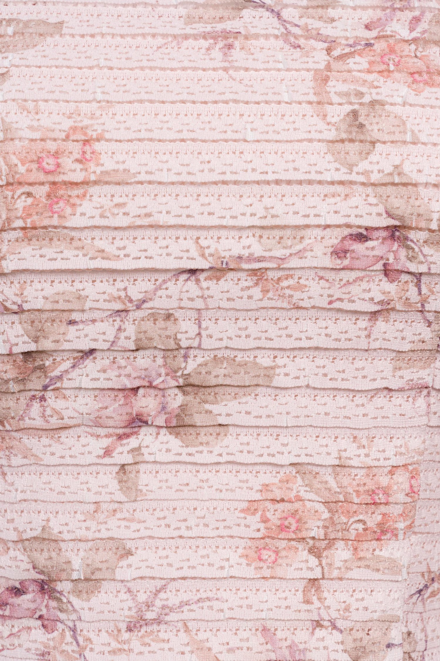 Danielle Padded Crochet Ribbon Tie Top in Blush Blooms