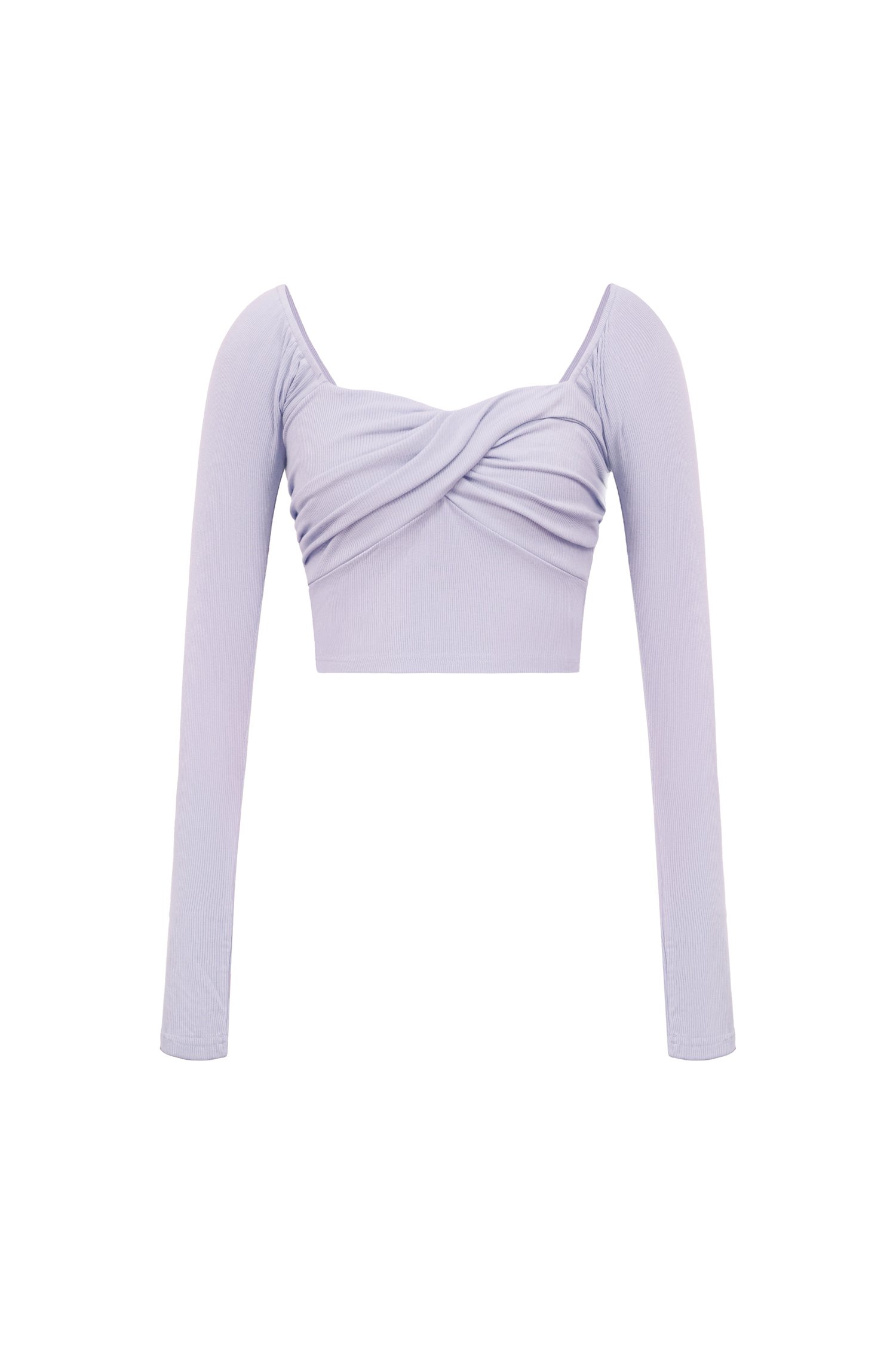 Elise&eacute; Twist Long Sleeves Top in Lavender Bliss