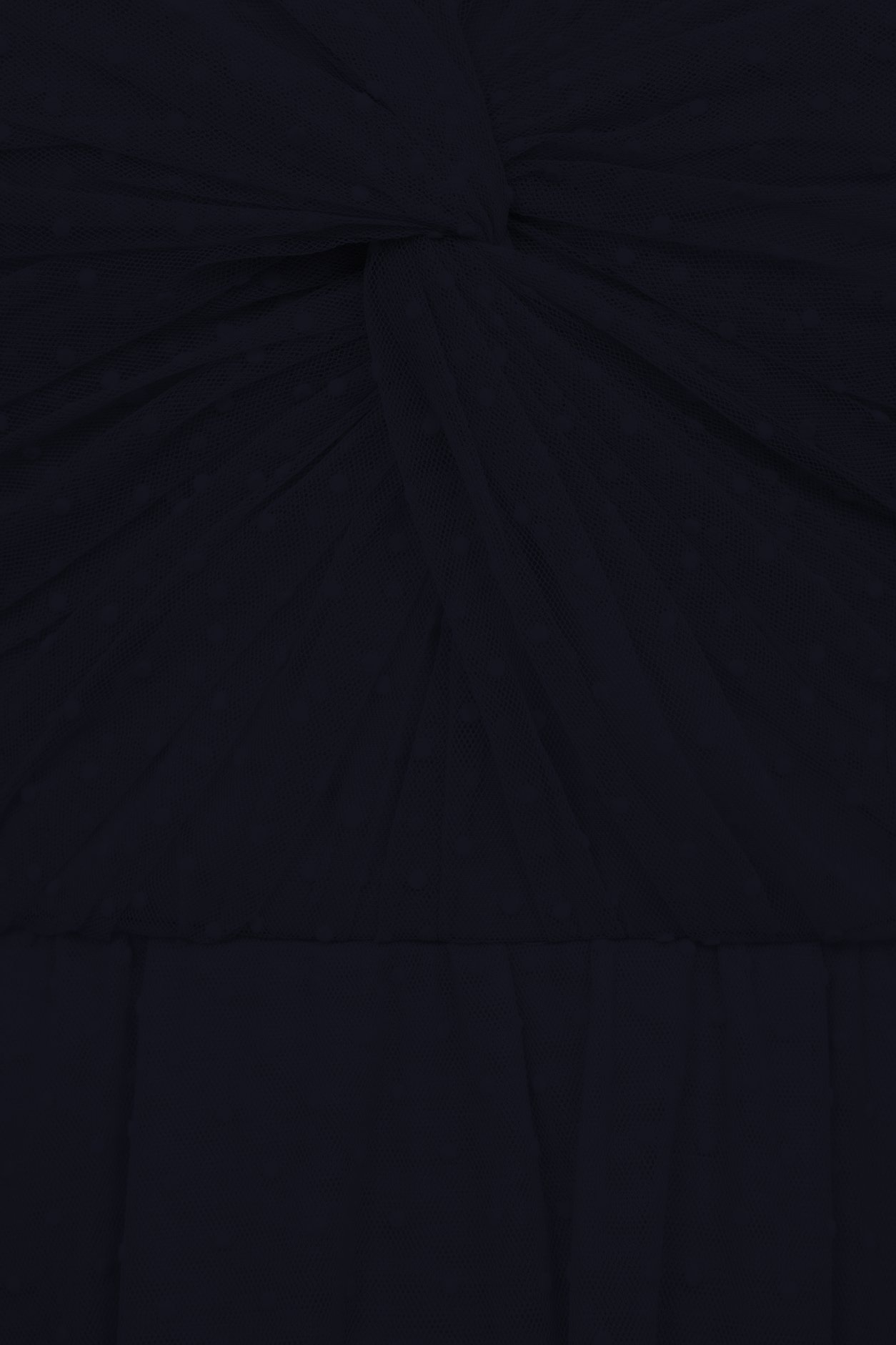 Enchant&eacute; Padded Twist Tulle Midi Dress in Starlit Navy