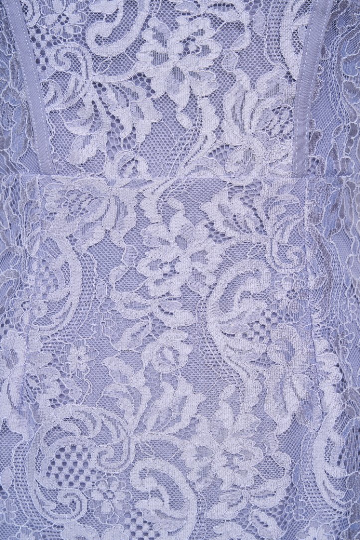 Fleurisse Padded Lace Mermaid Midi Dress in Periwinkle