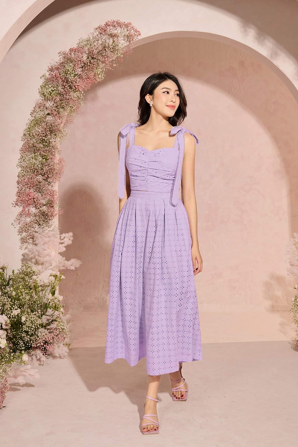 Juneau Broderie Anglaise Culottes in French Lilac