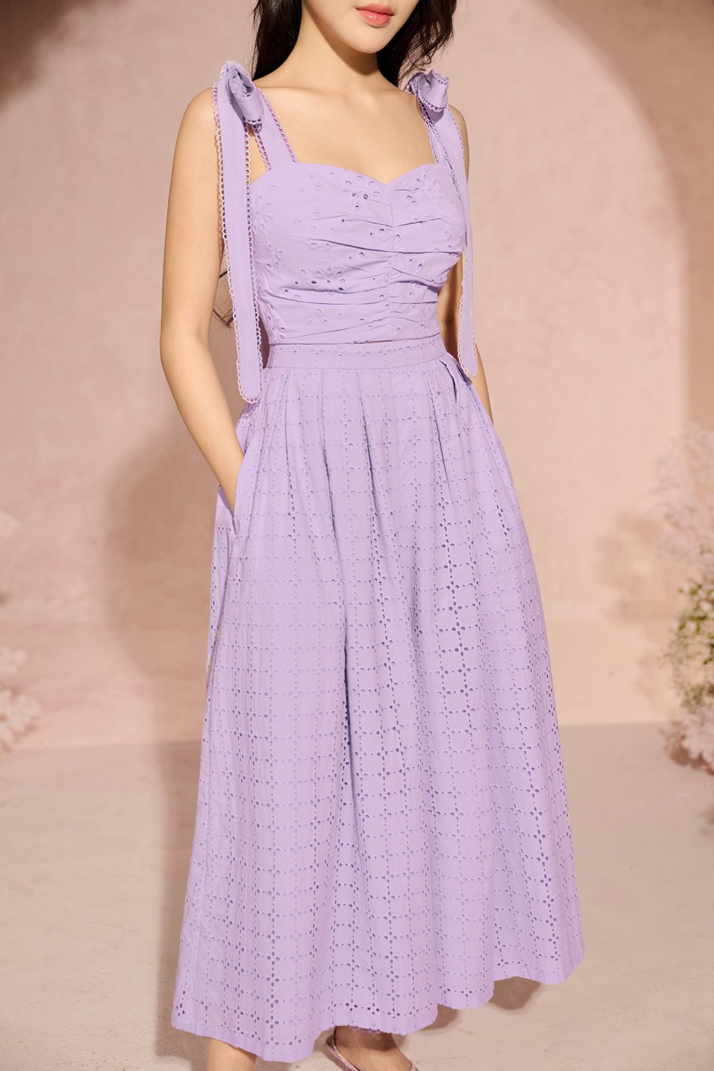 Juneau Broderie Anglaise Culottes in French Lilac