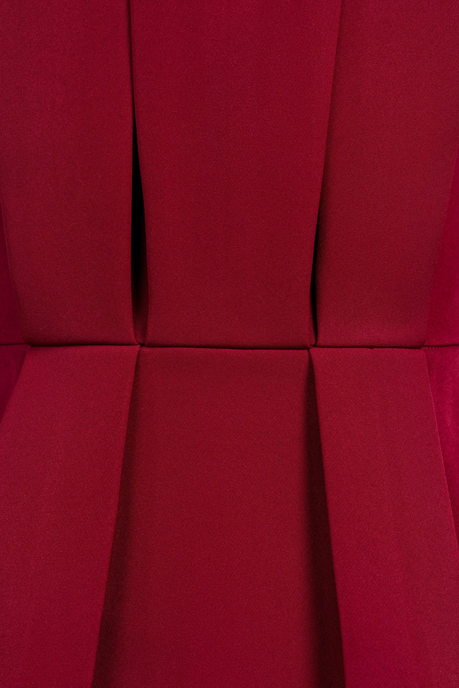 Kalei Asymmetrical Pleated Peplum Romper in Crimson Red