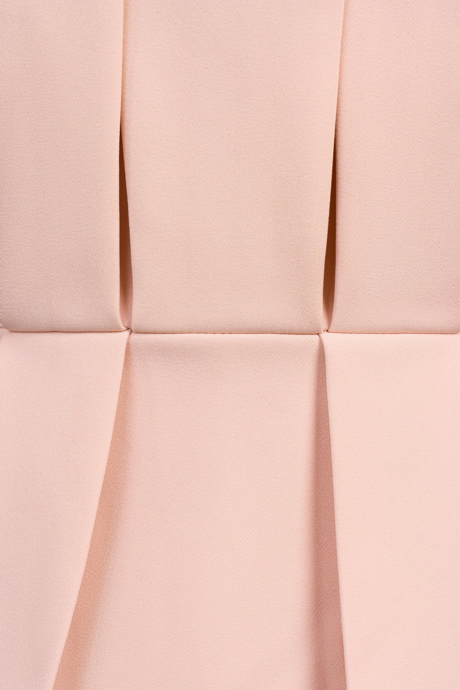 Kalei Asymmetrical Pleated Peplum Romper in Nude Rose