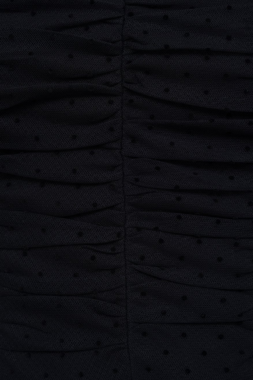 Lacey Tulle Ribbon Crop Top in Classic Black