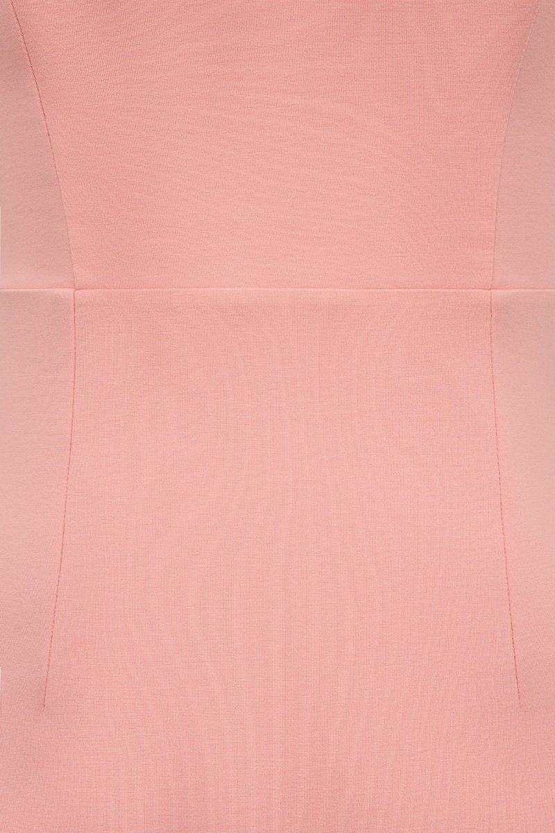 Mariette Cap Sleeves Pencil Dress in Peach Sorbet