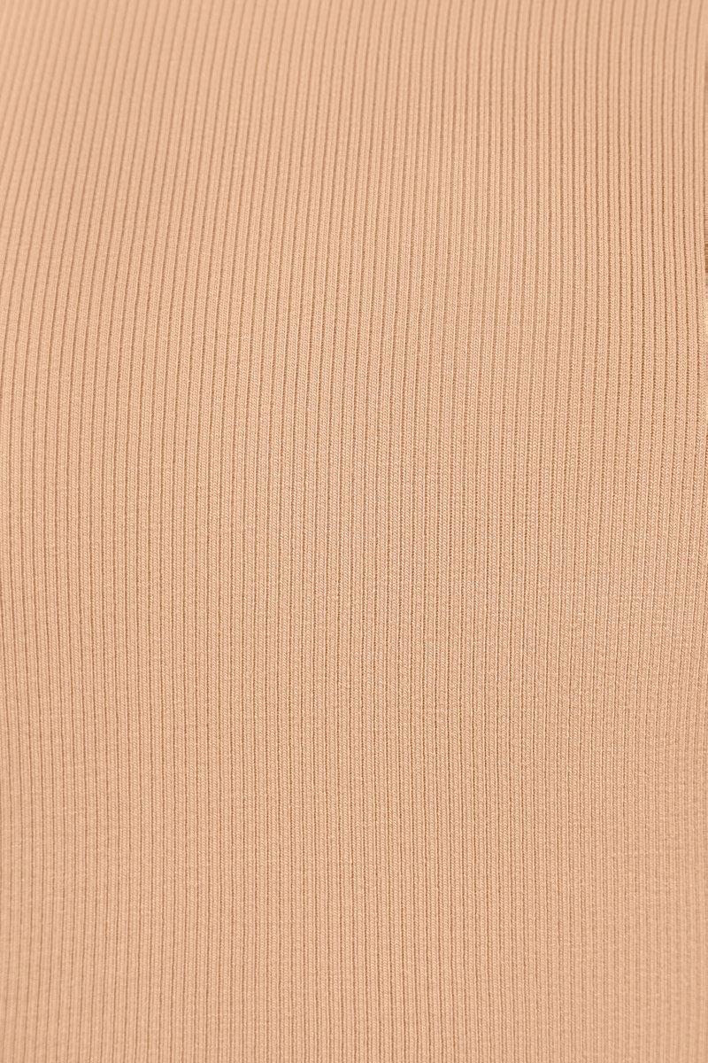 Perline Asymmetrical Crop Top in Beige