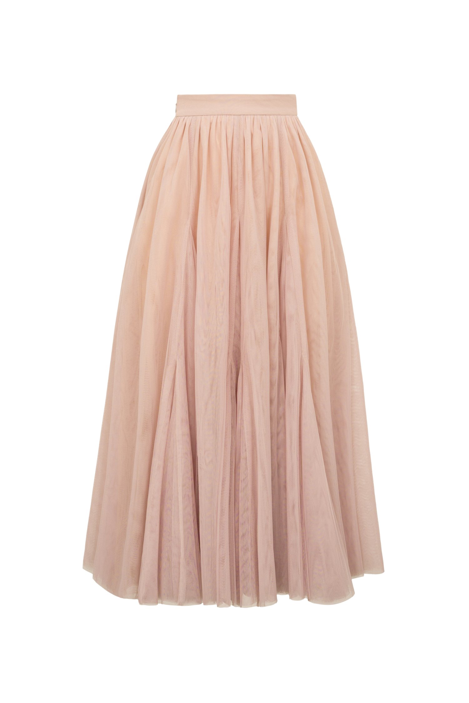 Pirouette Midi Tulle Skirt in Blushed Petal