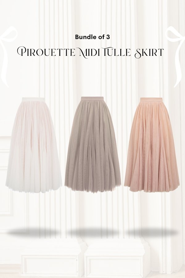 Pirouette Midi Tulle Skirt Bundle of 3