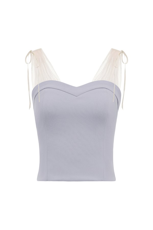 Arletta Sweetheart Tulle Strap Top in Lavender Fog