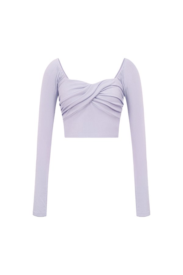 Eliseé Twist Long Sleeves Top in Lavender Bliss
