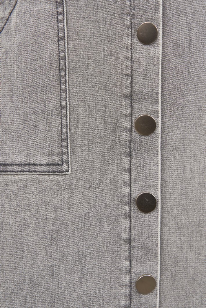 Brynne Denim Pencil Dress in Grey Wash