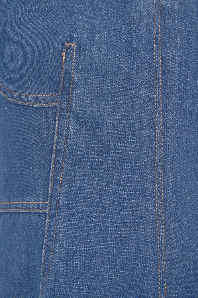 Mavis Bustier Denim Midi Dress in Classic Denim