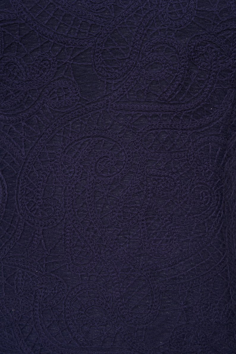 Olivia Peplum Crochet Romper in Indigo Blue