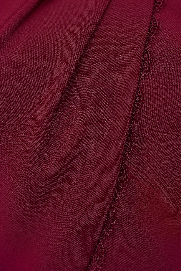 Rayen Cross Pleated Halter Peplum Pencil Dress in Wine Red