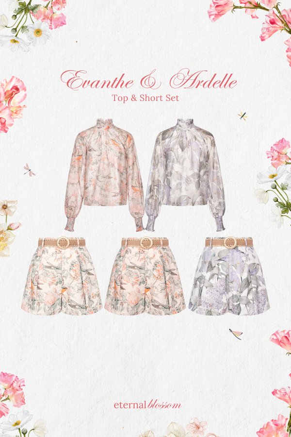 Evanthe Top & Ardelle Shorts Set