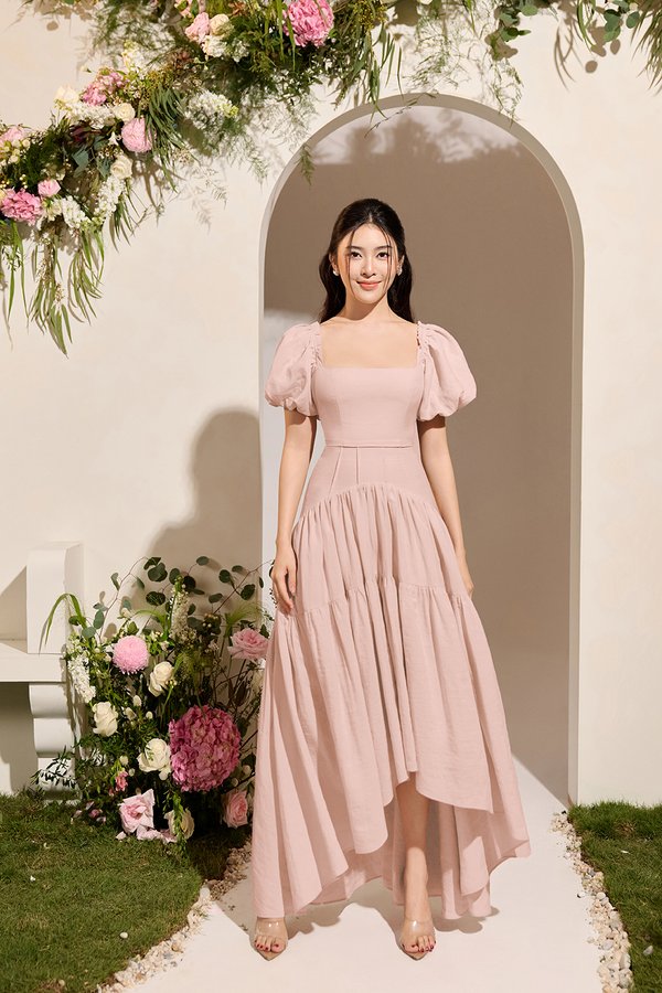Wynne Assymetrical Maxi Skirt in Rosewater