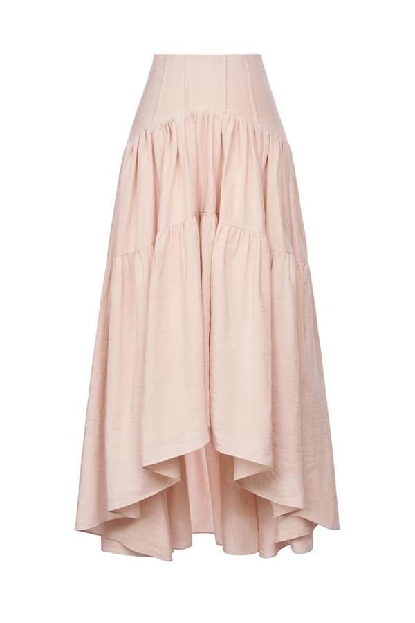 Wynne Assymetrical Maxi Skirt in Rosewater