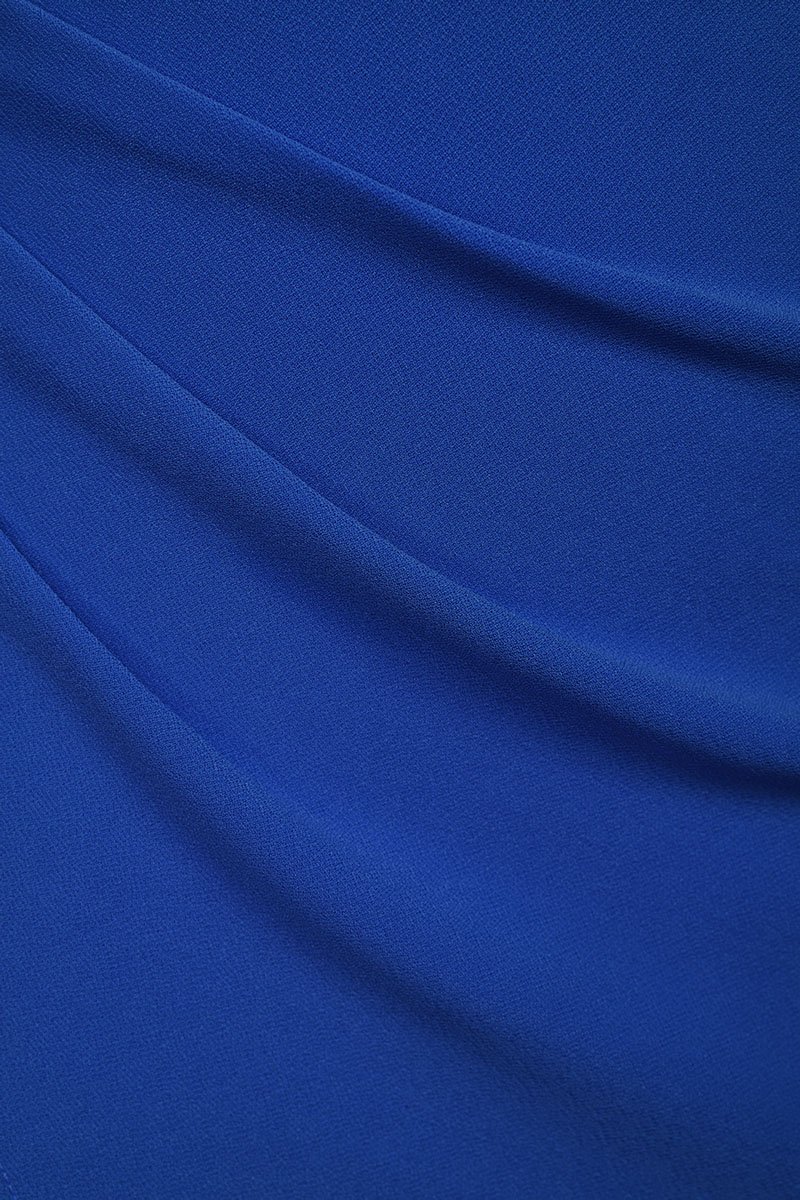 Arianna Side Ruches Wrap Pencil Skirt in Cobalt Blue