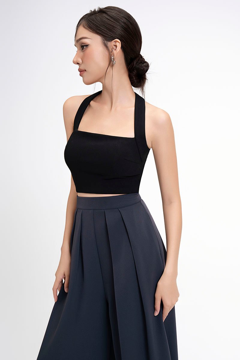 Baelin Padded Halter Top in Classic Black