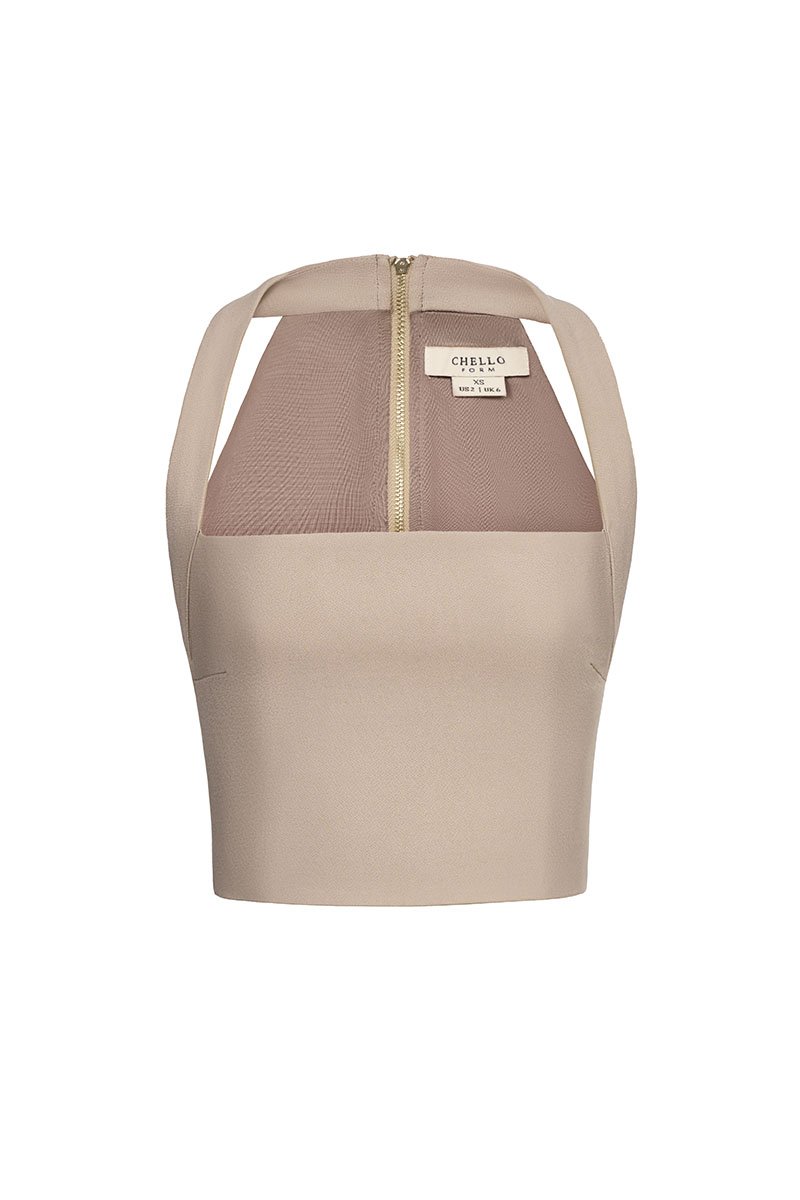 Baelin Padded Halter Top in Stone