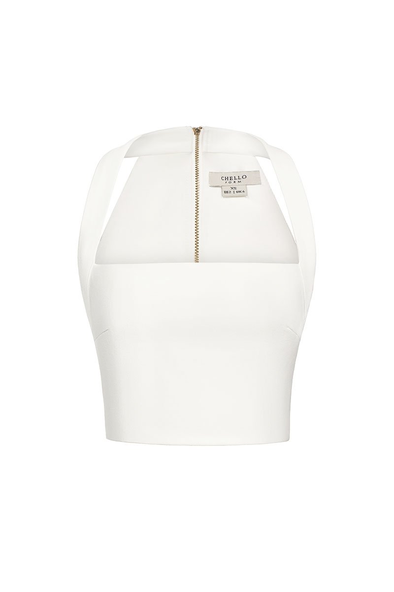 Baelin Padded Halter Top in Iconic White