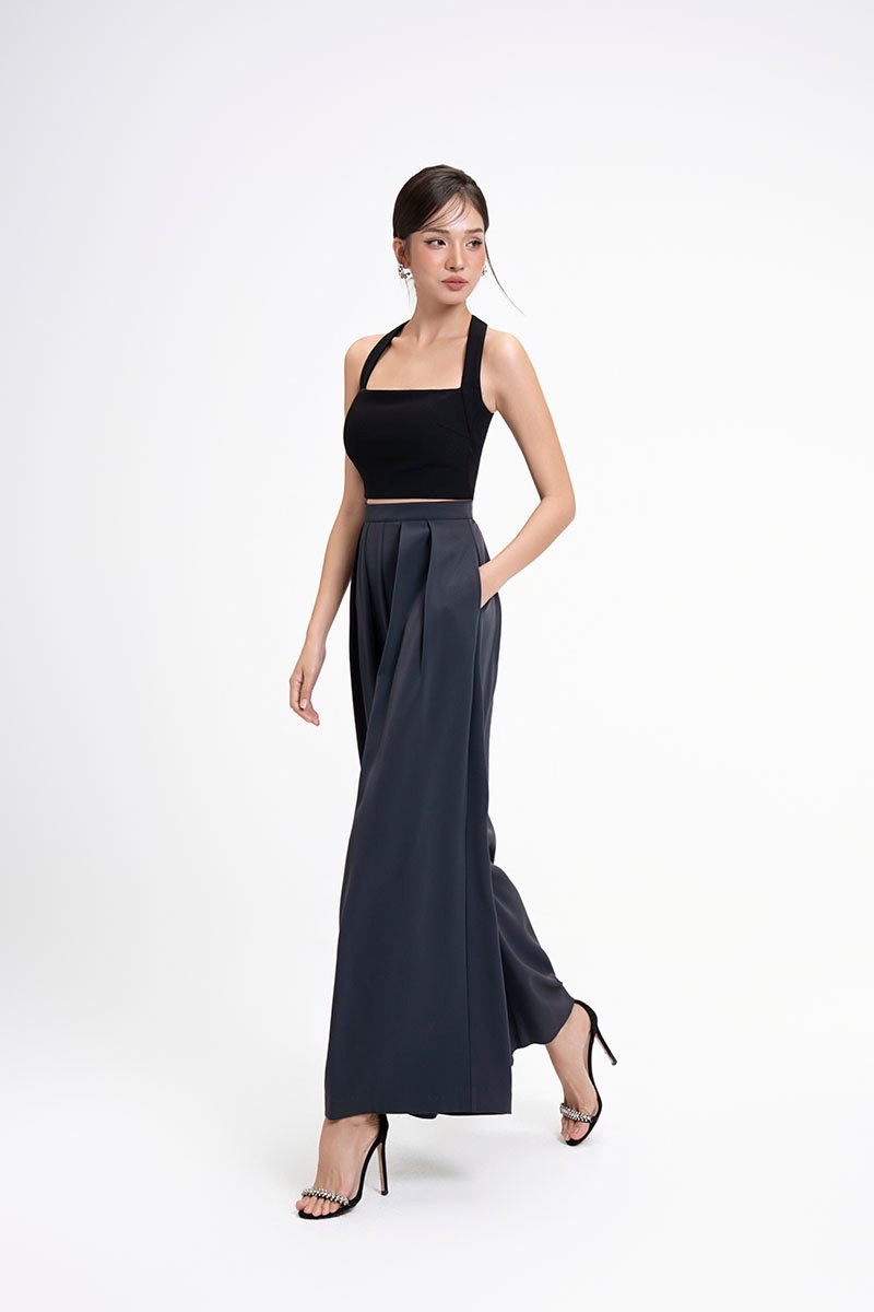 Berkely Palazzo Pants in Charcoal