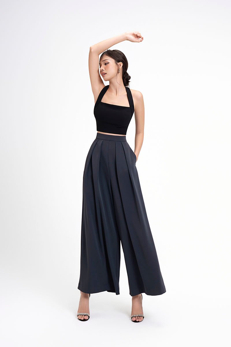 Berkely Palazzo Pants in Charcoal