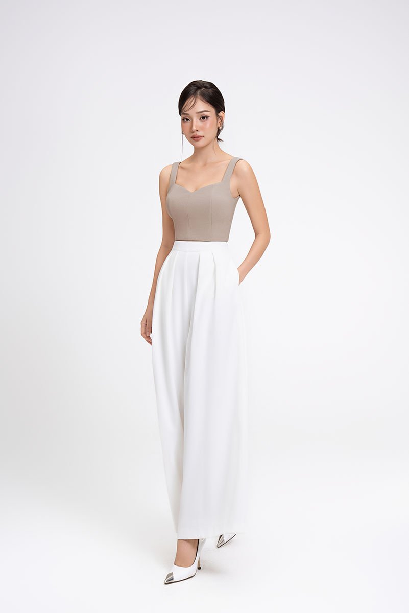 Berkely Palazzo Pants in Iconic White