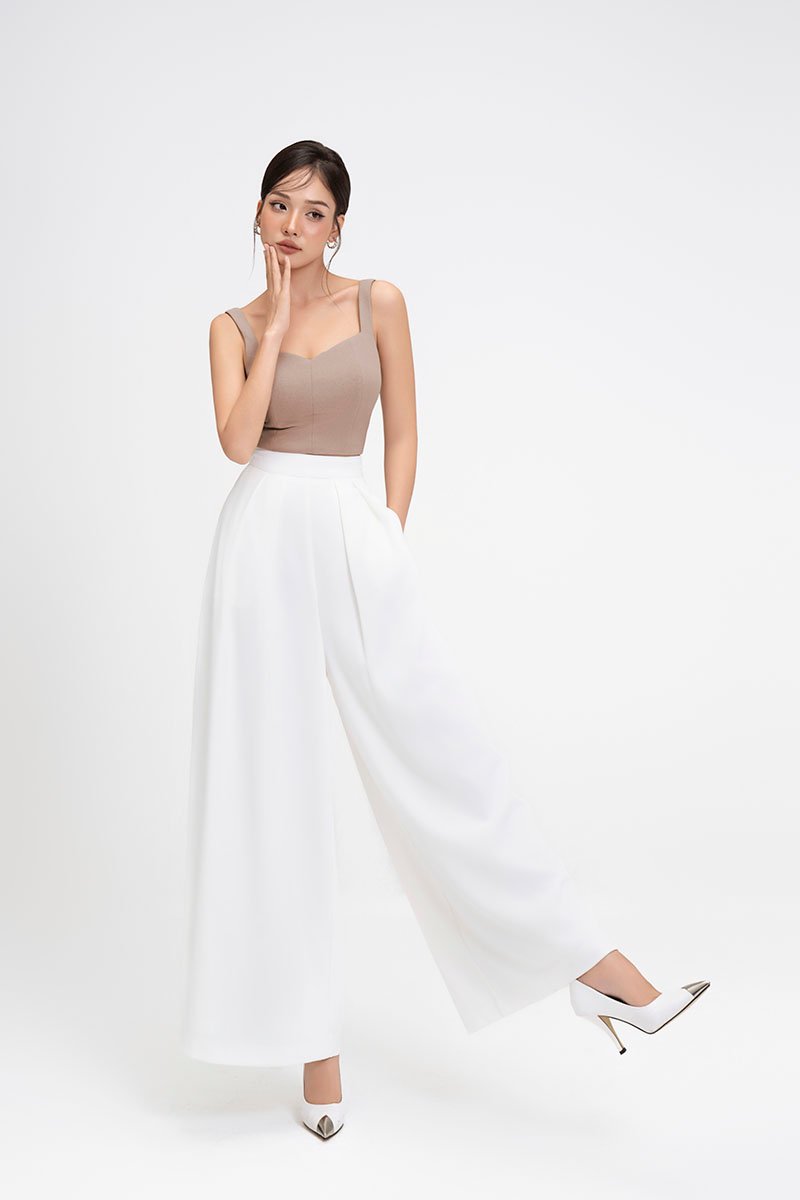 Berkely Palazzo Pants in Iconic White