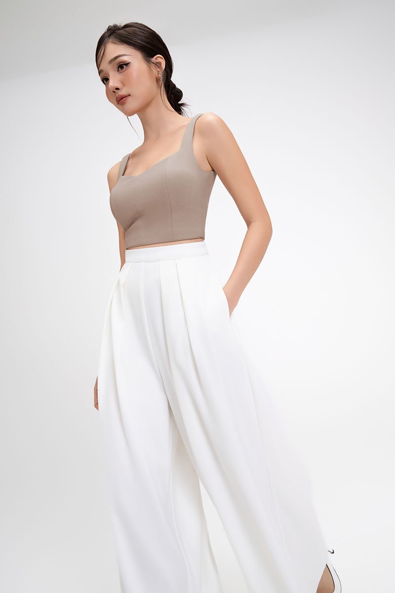 Berkely Palazzo Pants in Iconic White