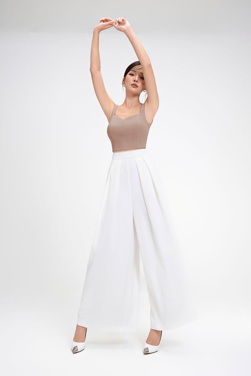 Berkely Palazzo Pants in Iconic White