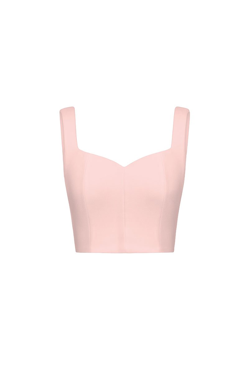Kelsie Padded Sweetheart Top in Ballet Pink