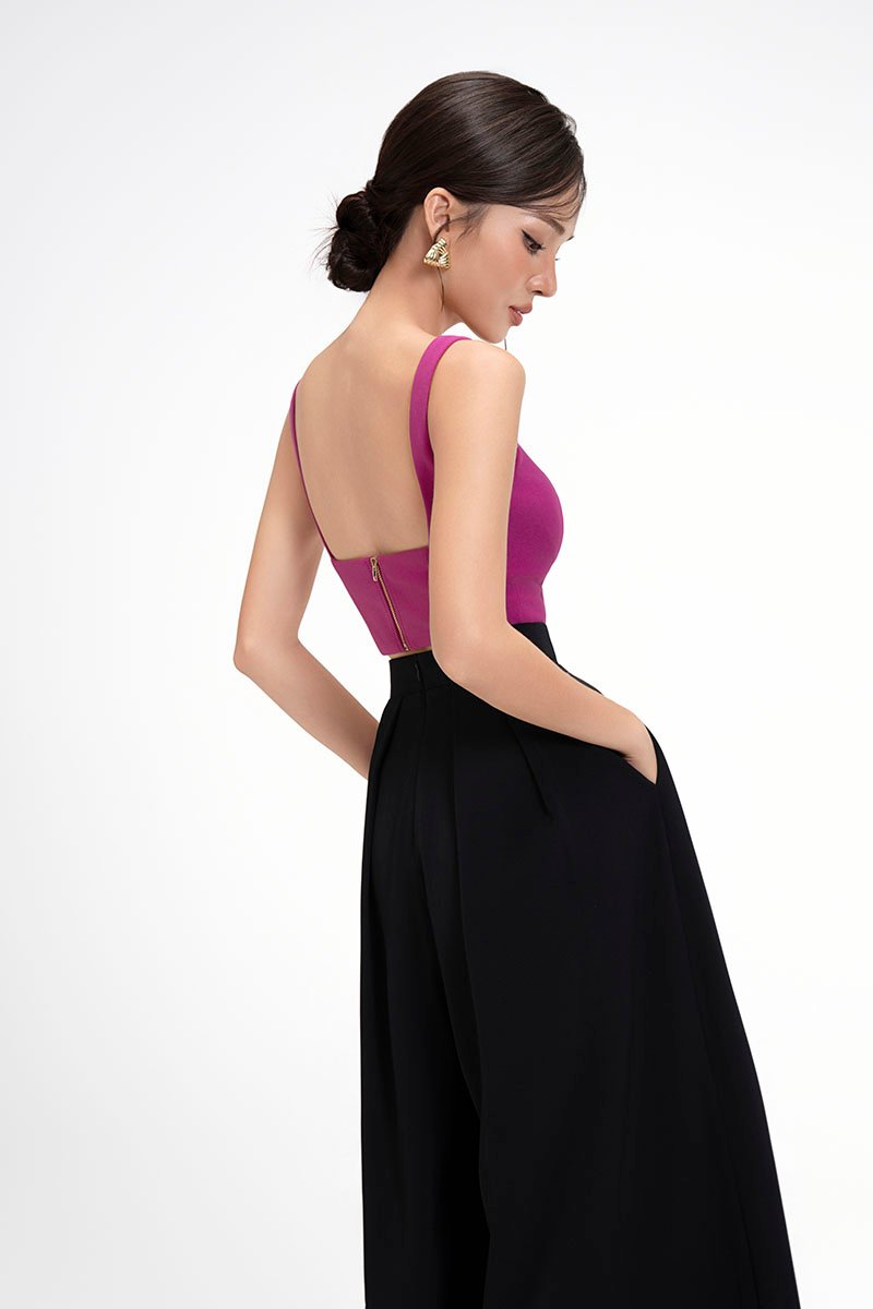 Kelsie Padded Sweetheart Top in Magenta